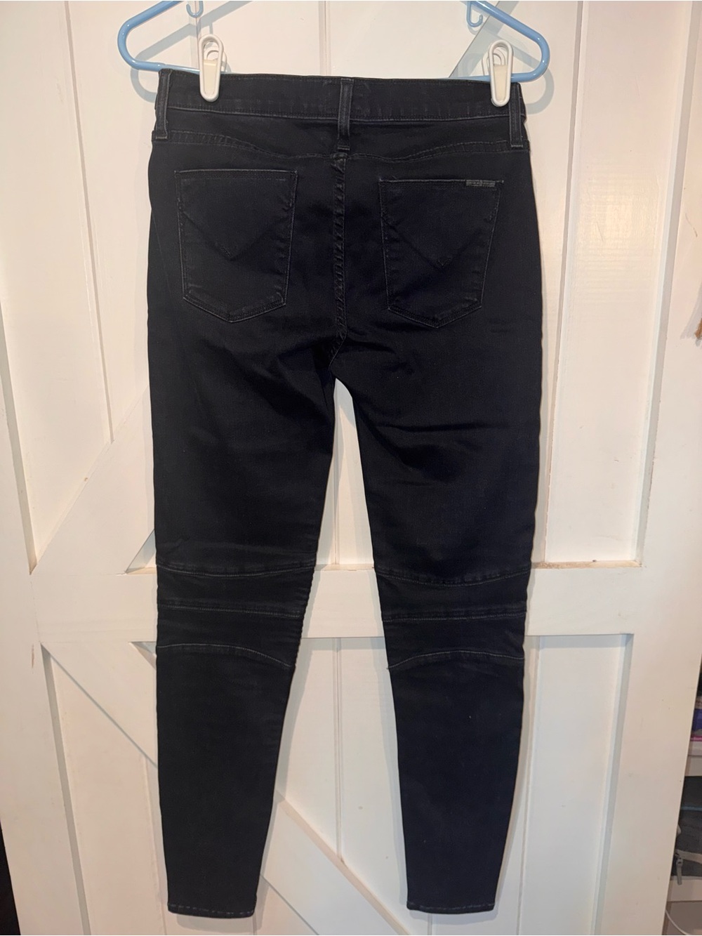 Hudson Stark Moto Skinny Jeans Size 27 Black Zip Pockets Biker Made USA - Picture 10 of 10